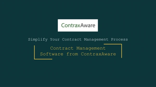 "Simplify Your Contract Management Process | contraxaware "