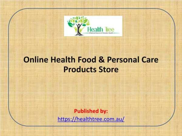 Online Health Food & Personal Care Products Store