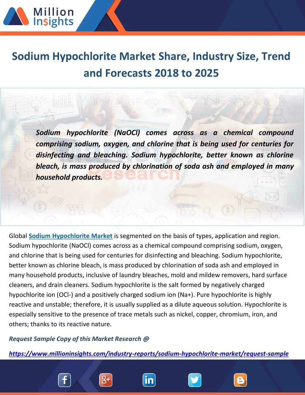 sodium hypochlorite market share industry size