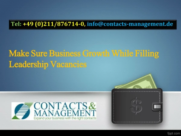 Make Sure Business Growth While Filling Leadership Vacancies