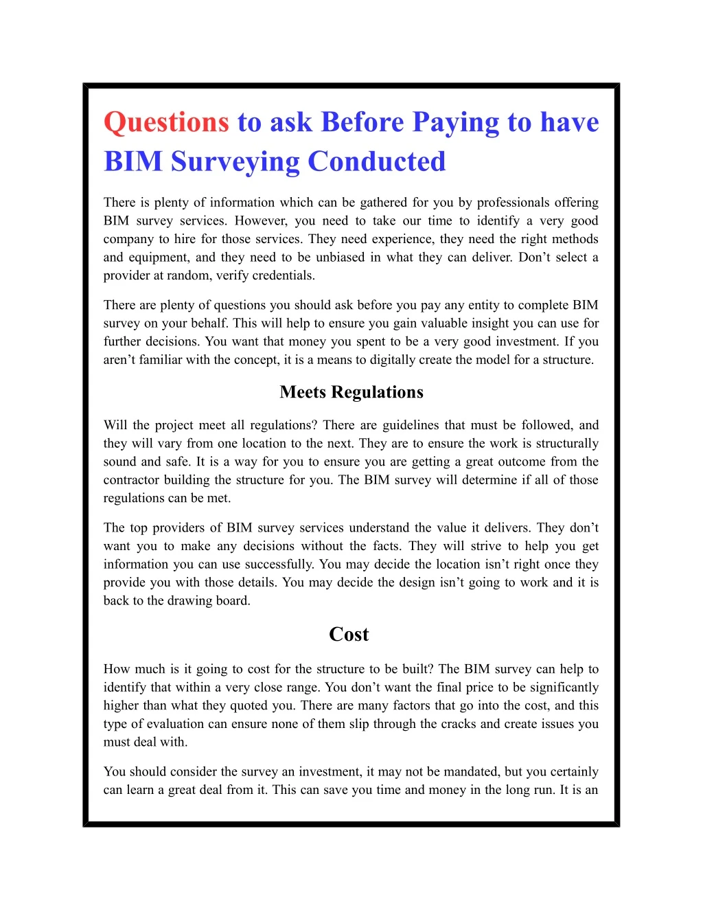 questions to ask before paying to have
