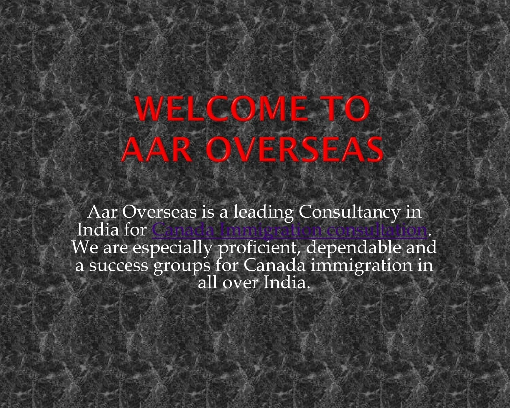 welcome to aar overseas