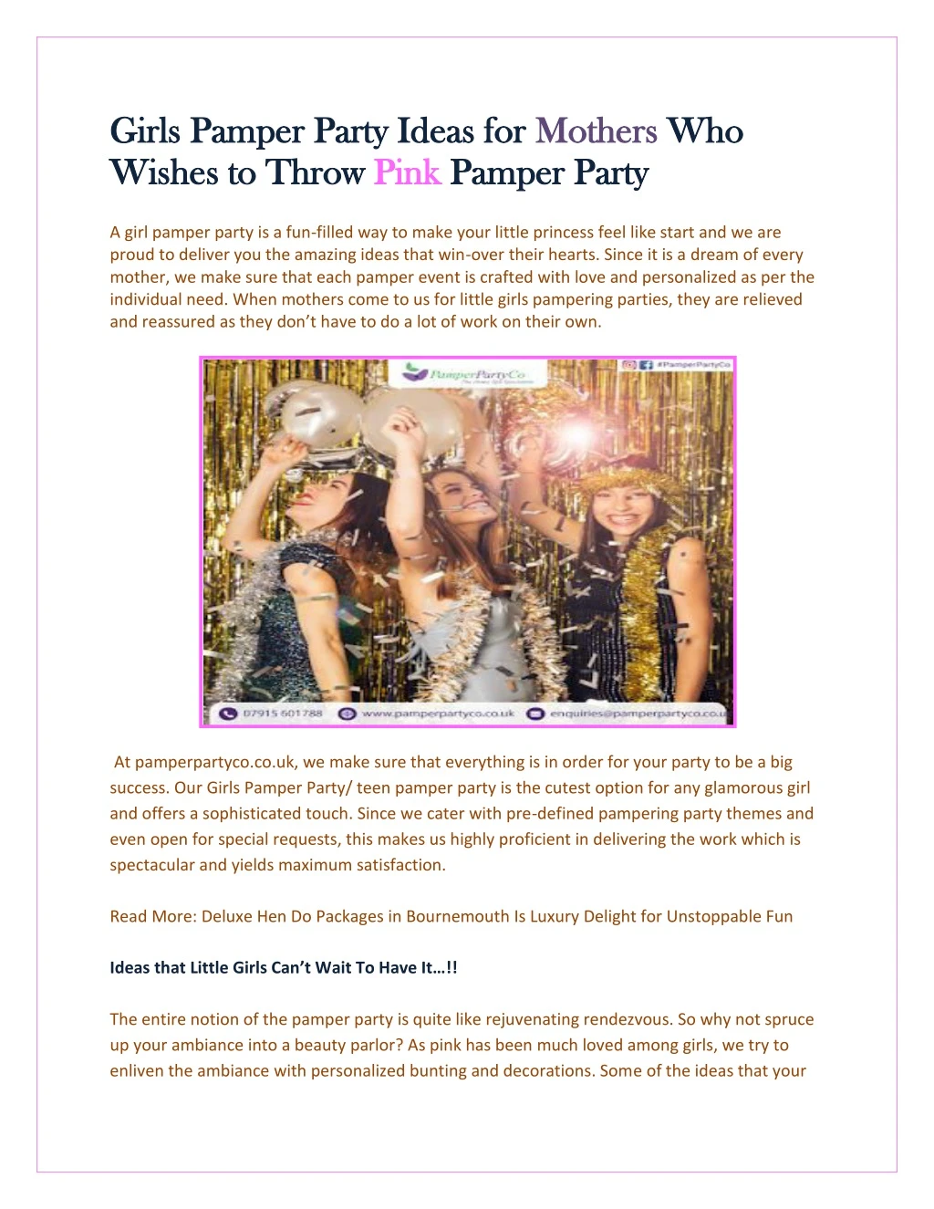 g girls pamper part irls pamper party ideas