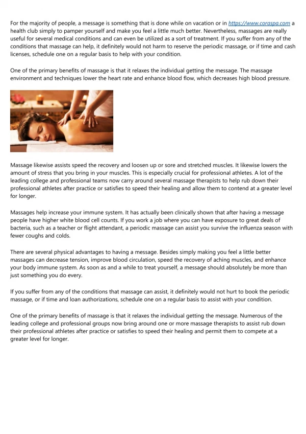 The Many Benefits of Massage