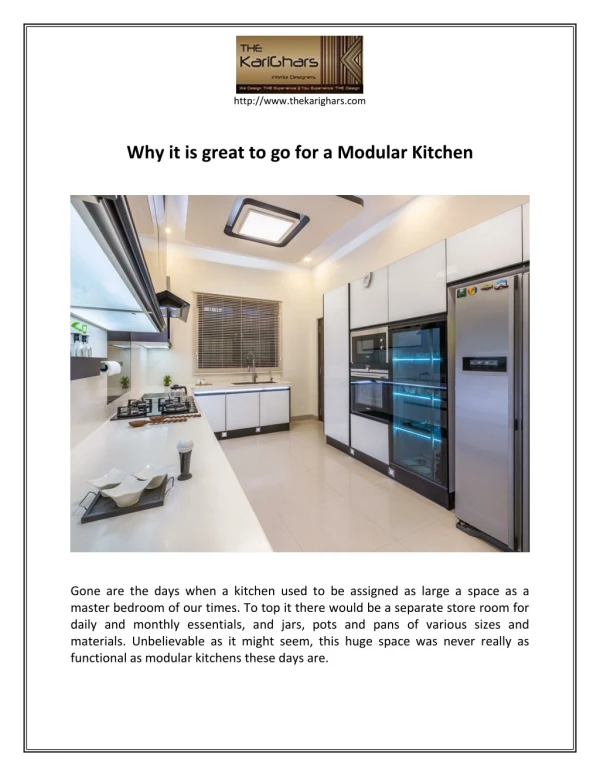 Why It Is Great To Go For a Modular Kitchen