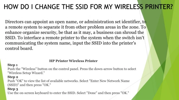 Connect to HOW SSID FOR MY WIRELESS PRINTER
