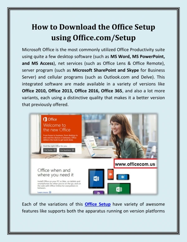 How to Download the Office Setup using Office.com/Setup