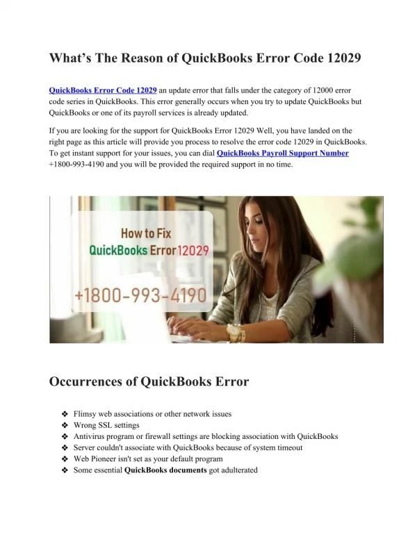 Fix QuickBooks Error Code 12029