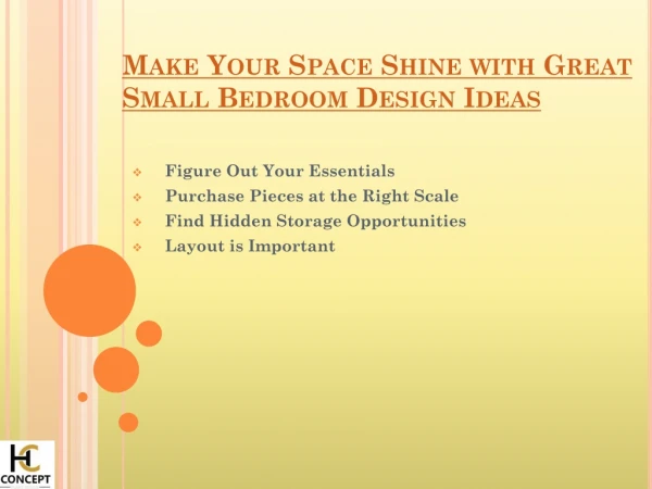 Make Your Space Shine with Great Small Bedroom Design Ideas