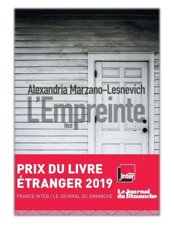 [PDF] Free Download L'Empreinte By Alexandria Marzano-Lesnevich