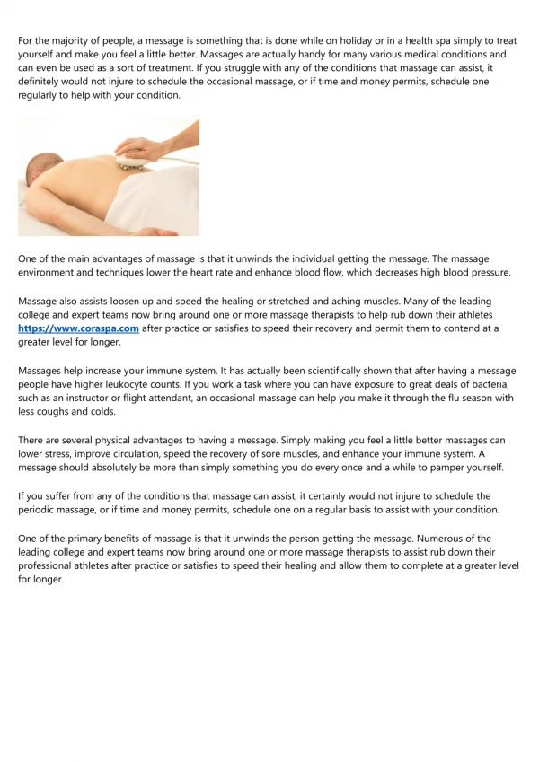 The Lots Of Advantages of Massage