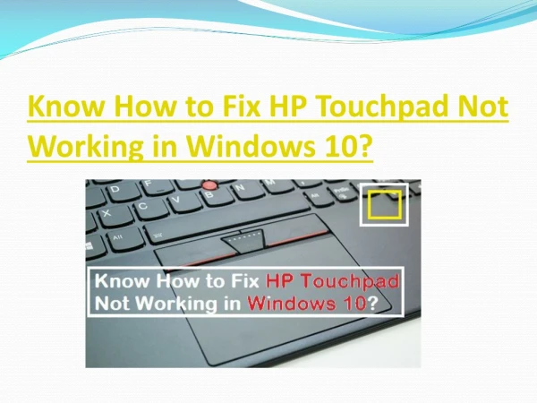 Know How to Fix HP Touchpad Not Working in Windows 10?