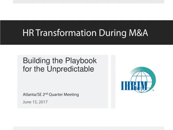 HR Transformation During M&amp;A