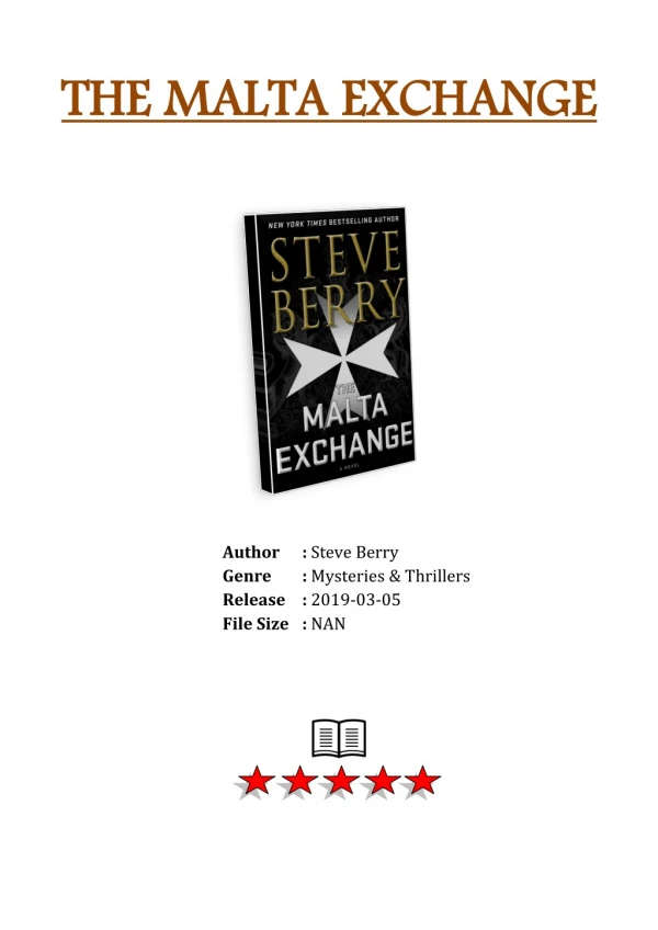 [Free Download] PDF eBook and Read Online The Malta Exchange By Steve Berry