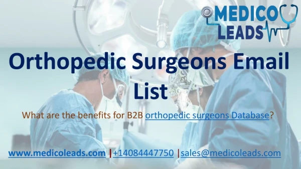 orthopedic surgeons Email List PPT