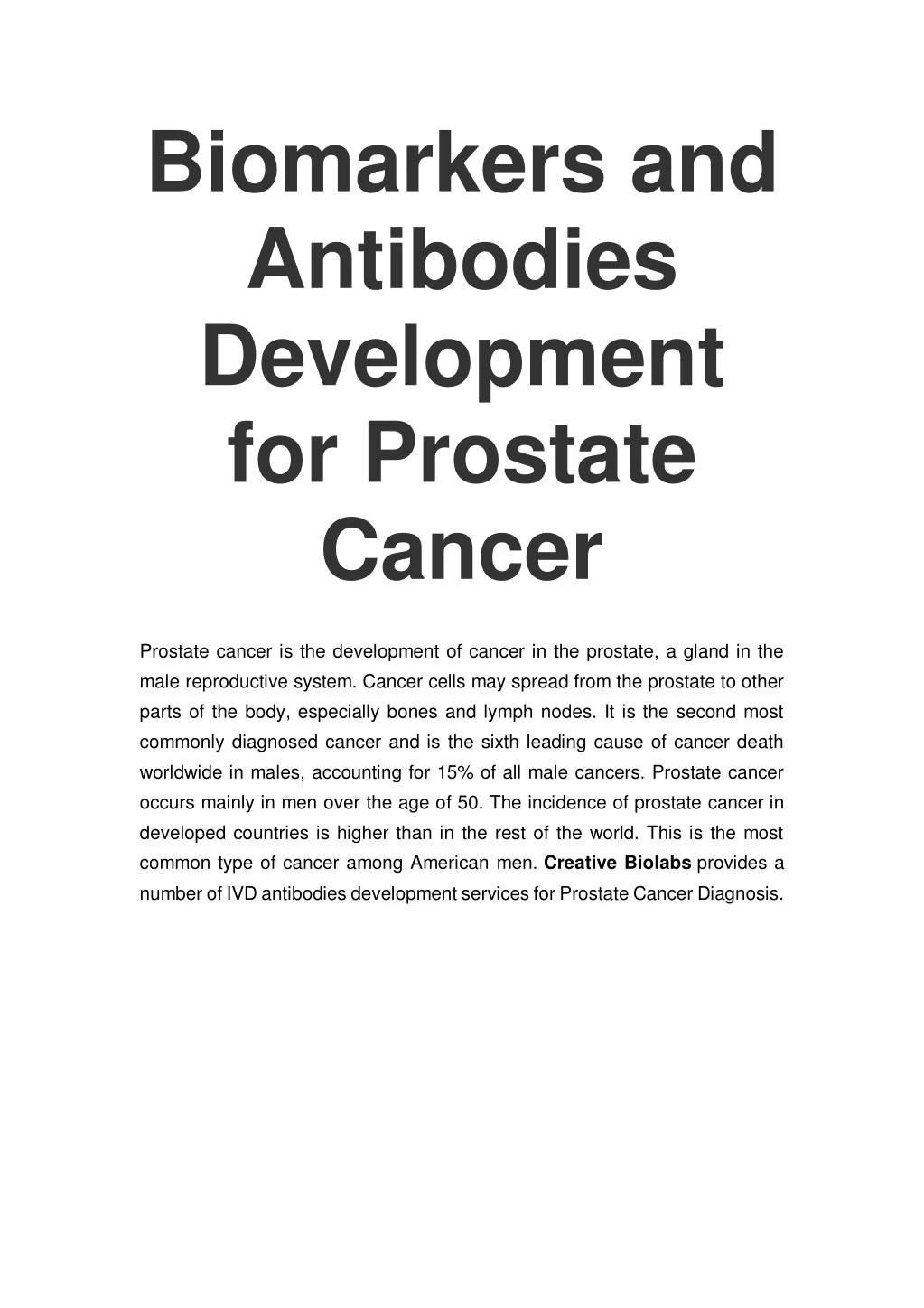 biomarkers and antibodies development