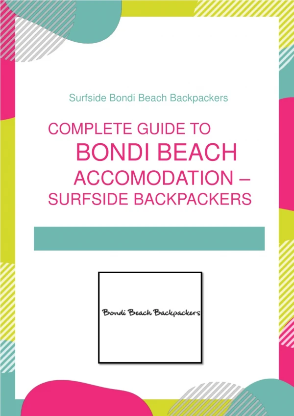 Complete Guide to Bondi Beach Accomodation - Surfside Backpackers
