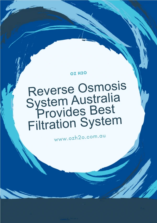 Reverse osmosis system Australia Provides Best Filtration System