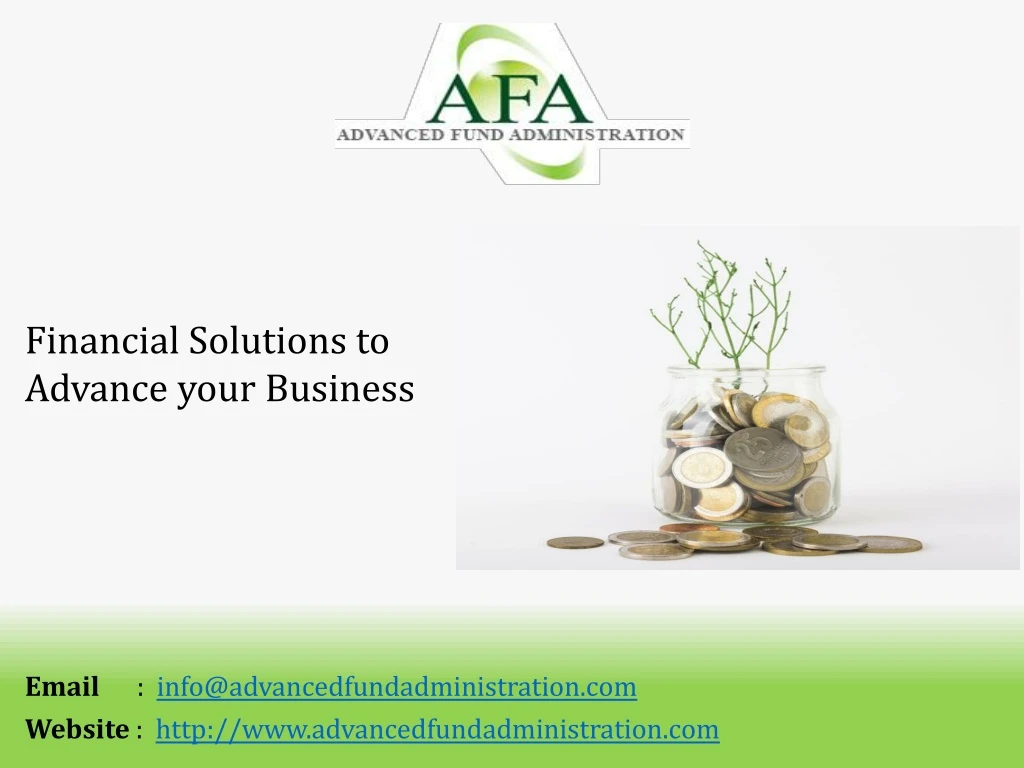 financial solutions to advance your business