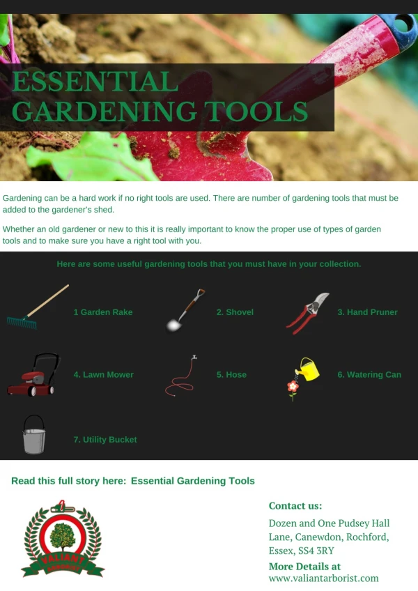 7 Essential Gardening Tools - Valiant Arborist