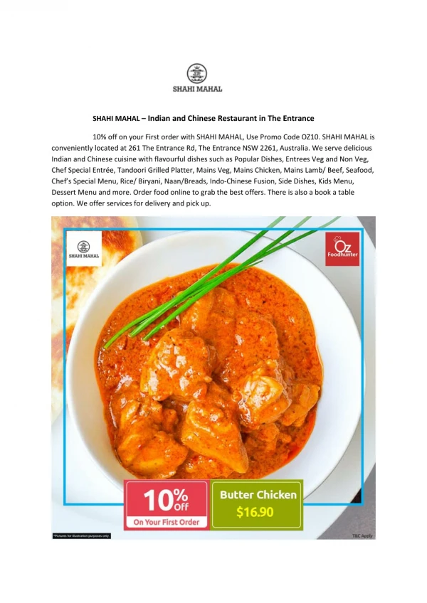 10% Off - SHAHI MAHAL-The Entrance - Order Food Online