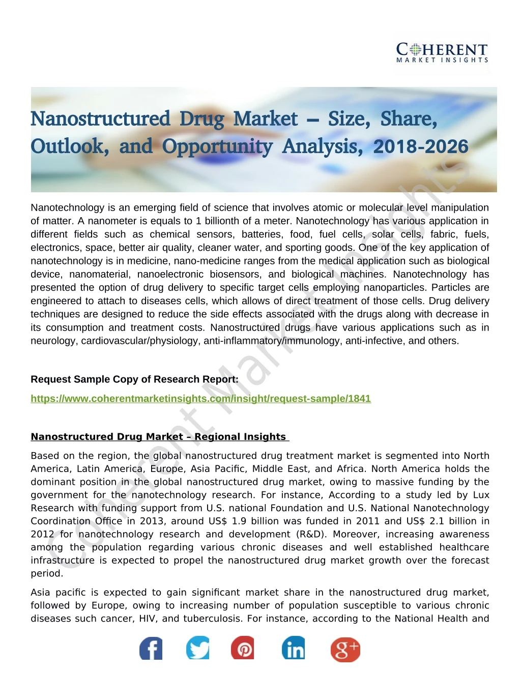 nanostructured drug market size share