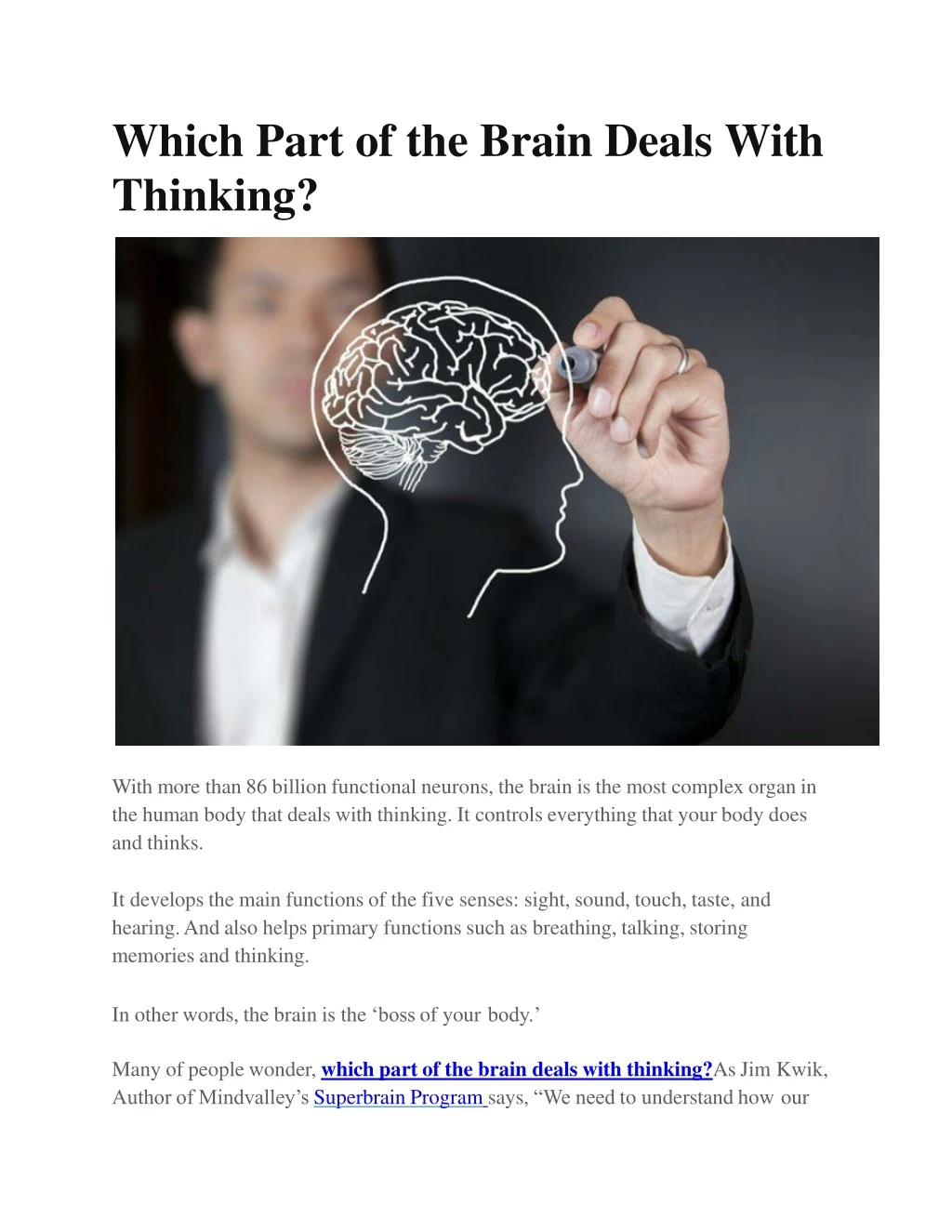which part of the brain deals with thinking