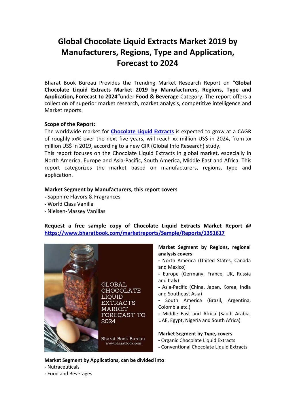 global chocolate liquid extracts market 2019