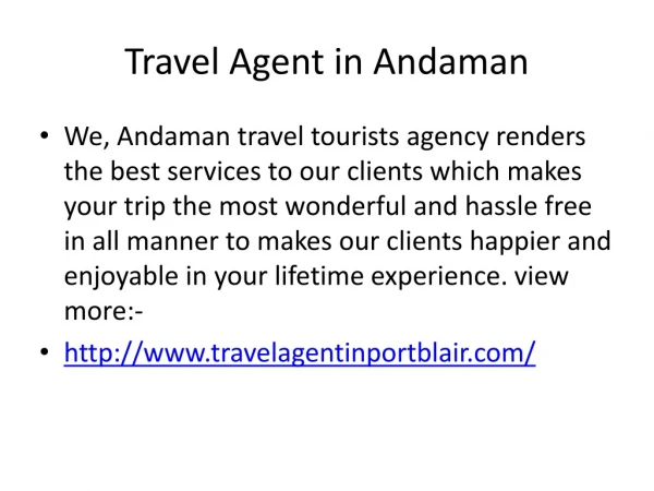 Travel Agent in Andaman