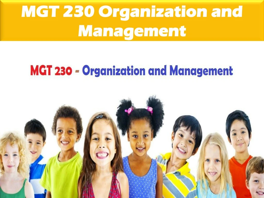 mgt 230 organization and management