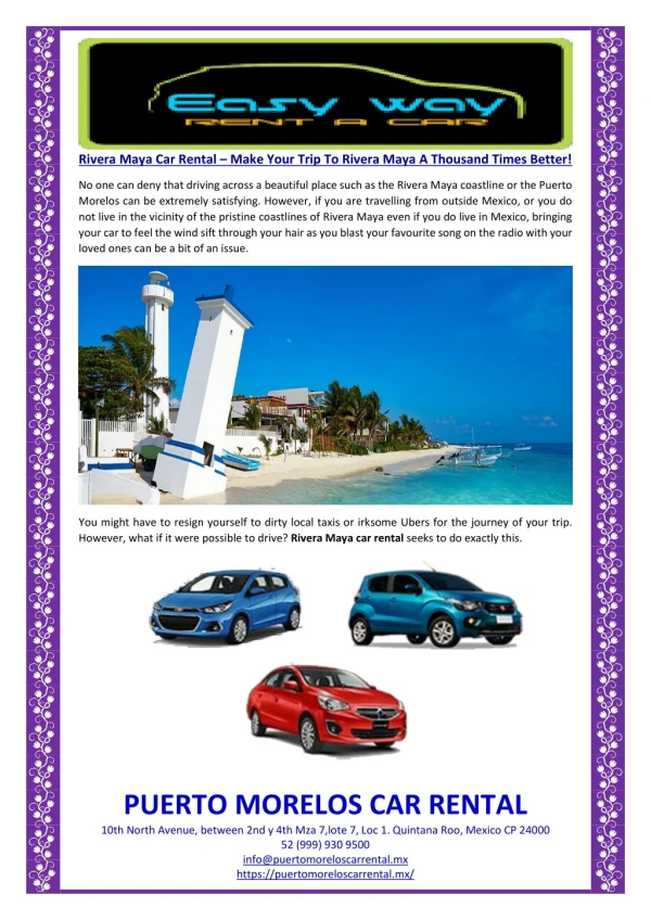 Rivera Maya Car Rental – Make Your Trip To Rivera Maya A Thousand Times Better!