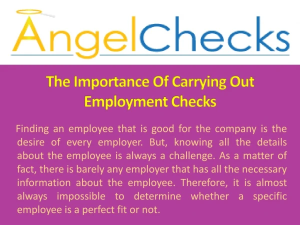 The Importance Of Carrying Out Employment Checks