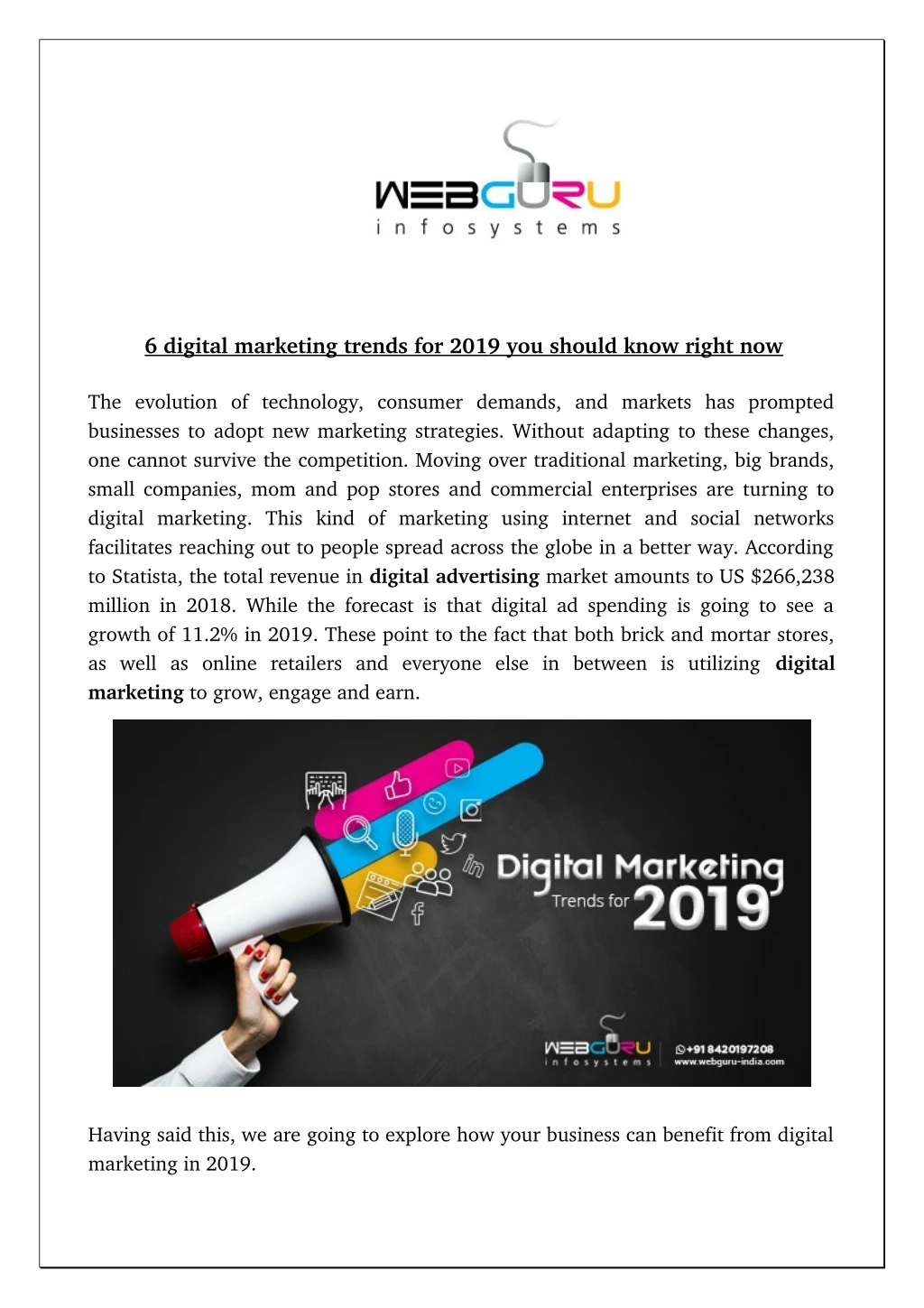 6 digital marketing trends for 2019 you should