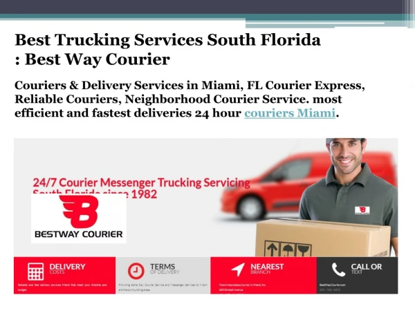 Best Trucking Services South Florida : Best Way Courier