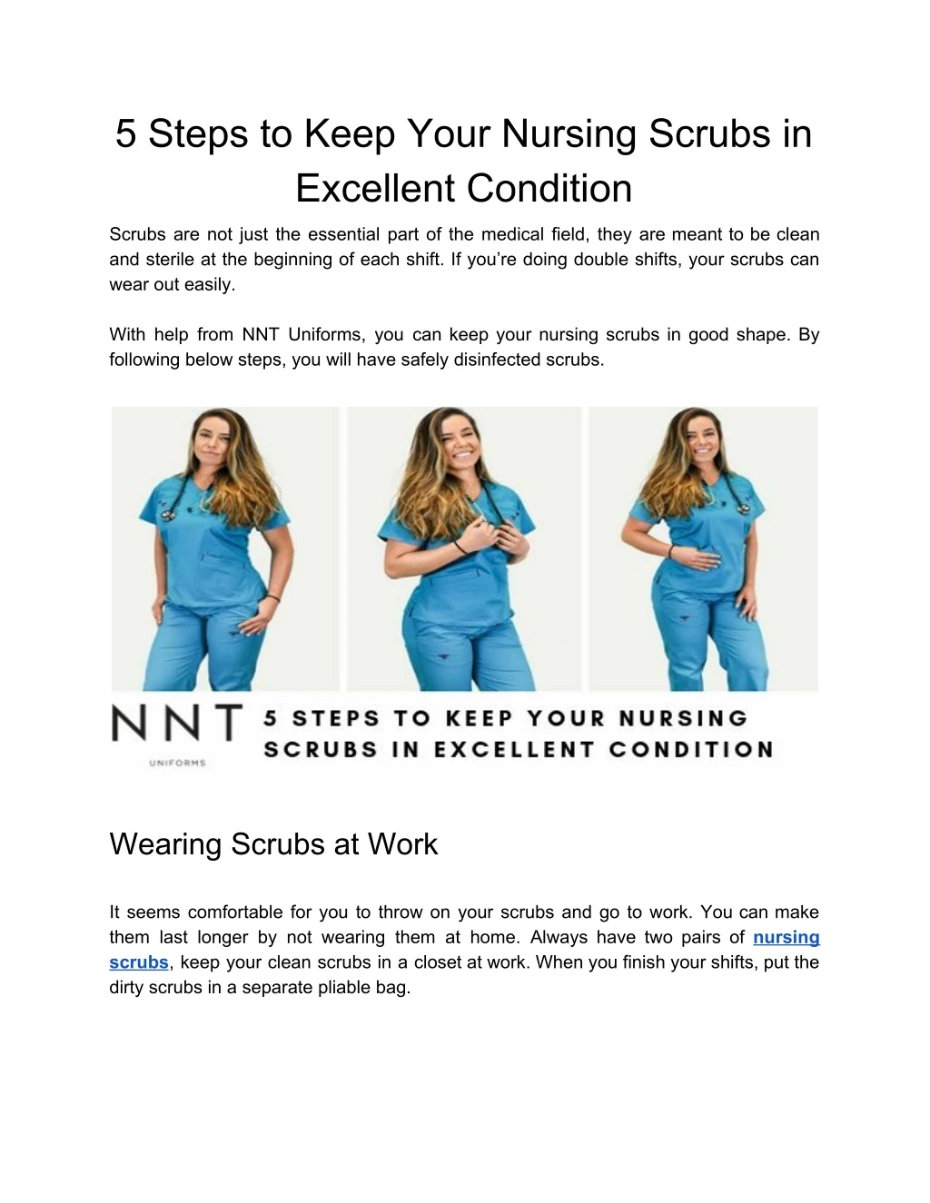 5 steps to keep your nursing scrubs in excellent