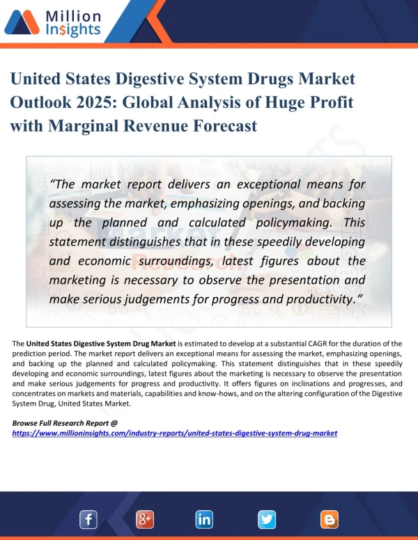 United States Digestive System Drugs Market Key Raw Materials, Price Trend, Industrial Chain Analysis by 2025
