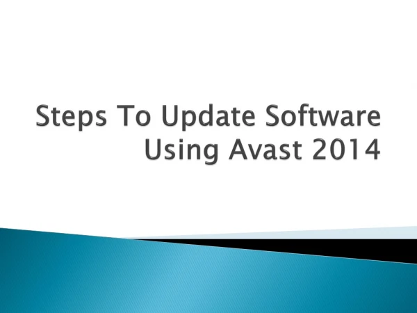 How To Update Software Using Avast 2014