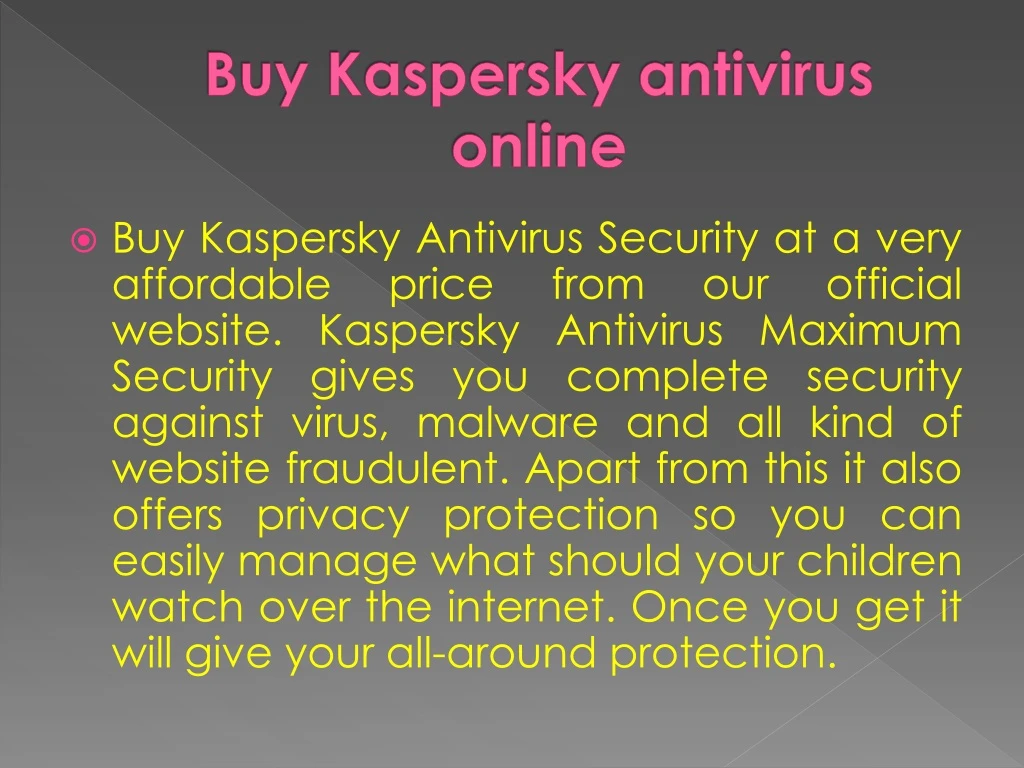 buy kaspersky antivirus online