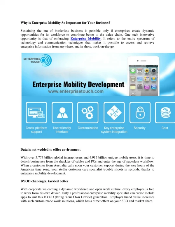 Enterprise mobility management