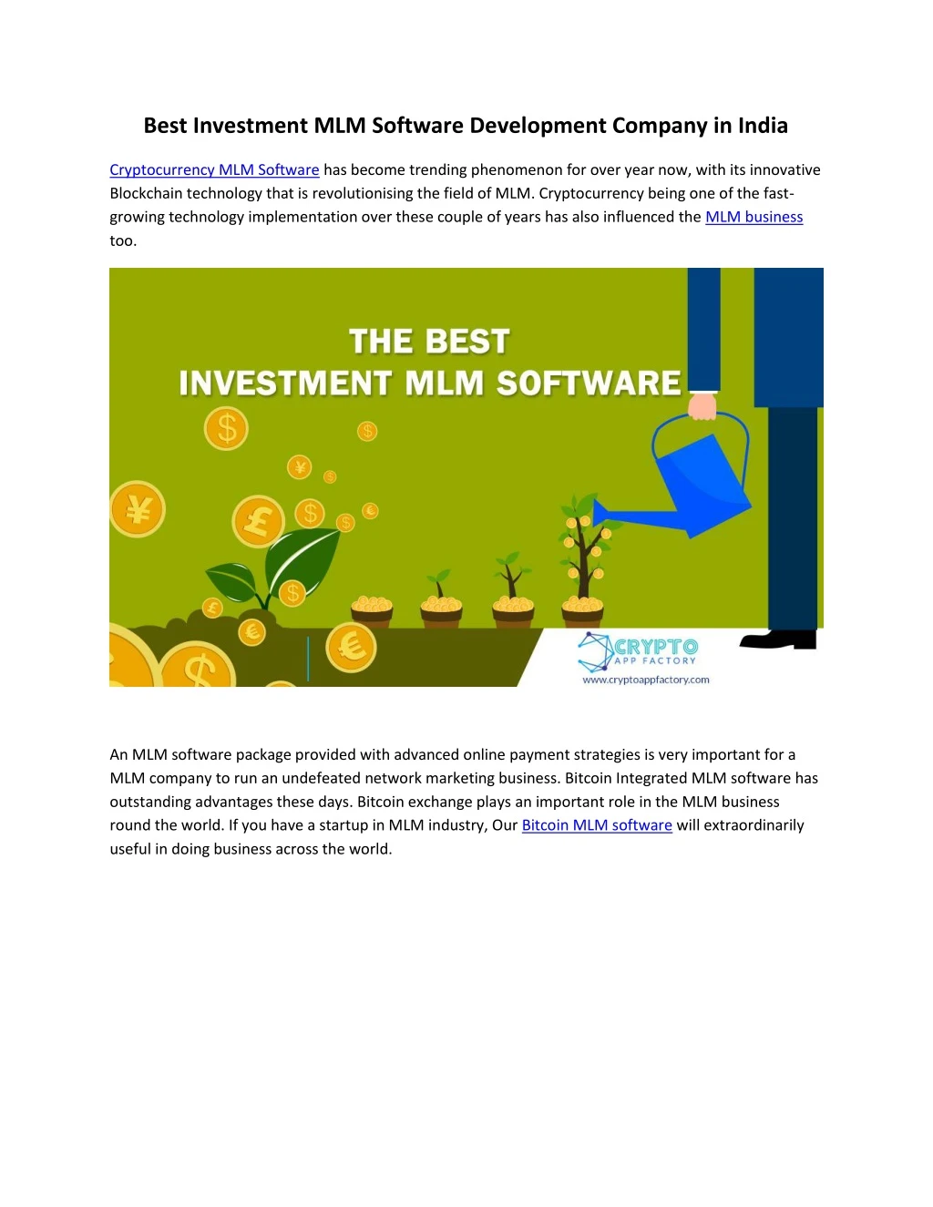 best investment mlm software development company