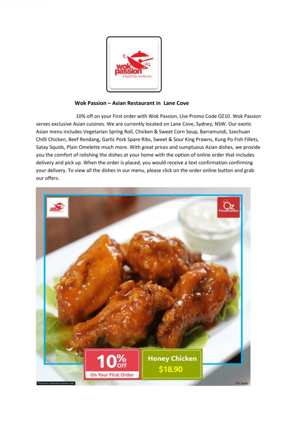 10% Off - Wok Passion-Lane Cove - Order Food Online