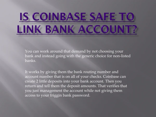 Is Coinbase Safe To Link Bank Account?