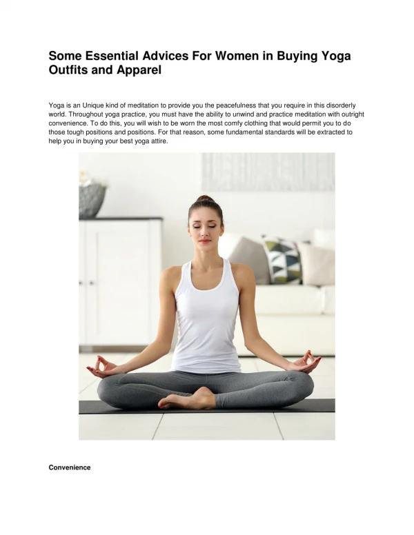 Some Essential Advices For Women in Buying Yoga Outfits and Apparel