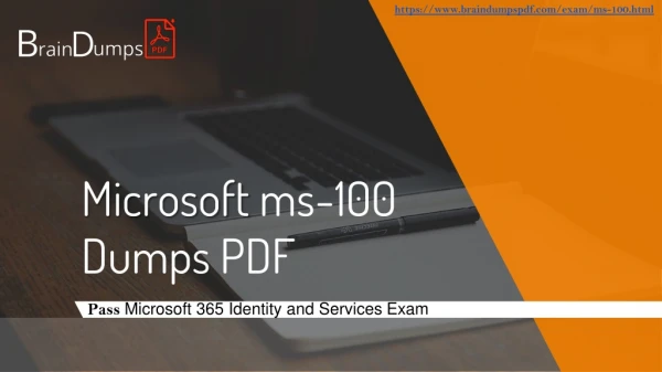 Microsoft 360 MS-100 Valid Exam Dumps PDF Exam Questions Files