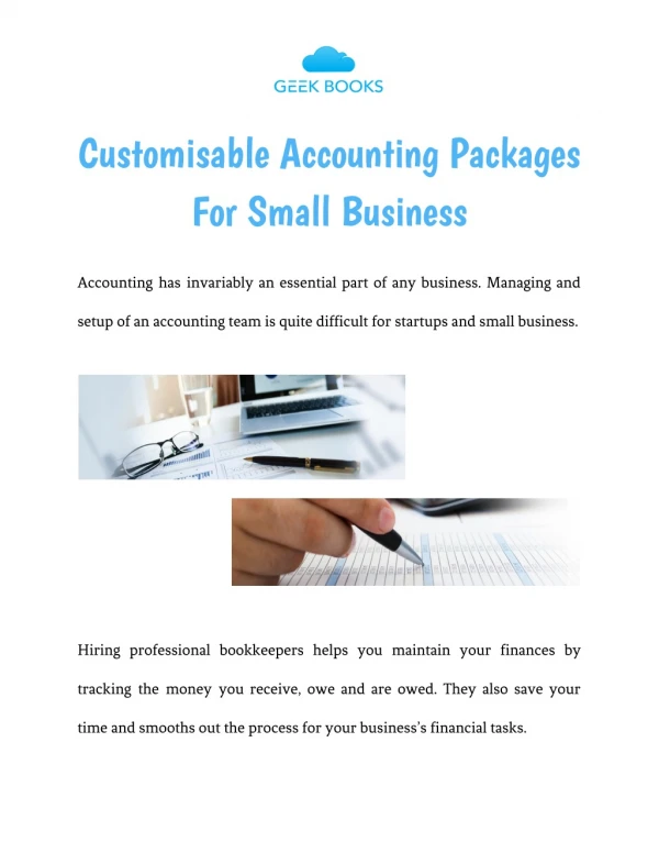 Customisable Accounting Packages For Small Business