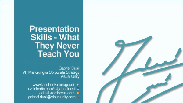 Management - Presentation Skills, What They Never Teach You (v1.9)