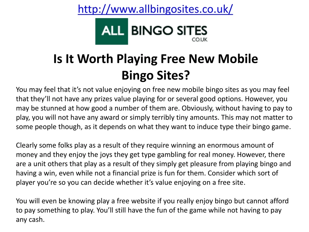 http www allbingosites co uk