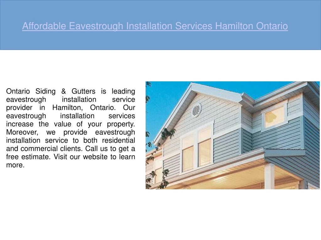 affordable eavestrough installation services