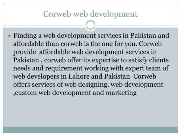 corweb web development