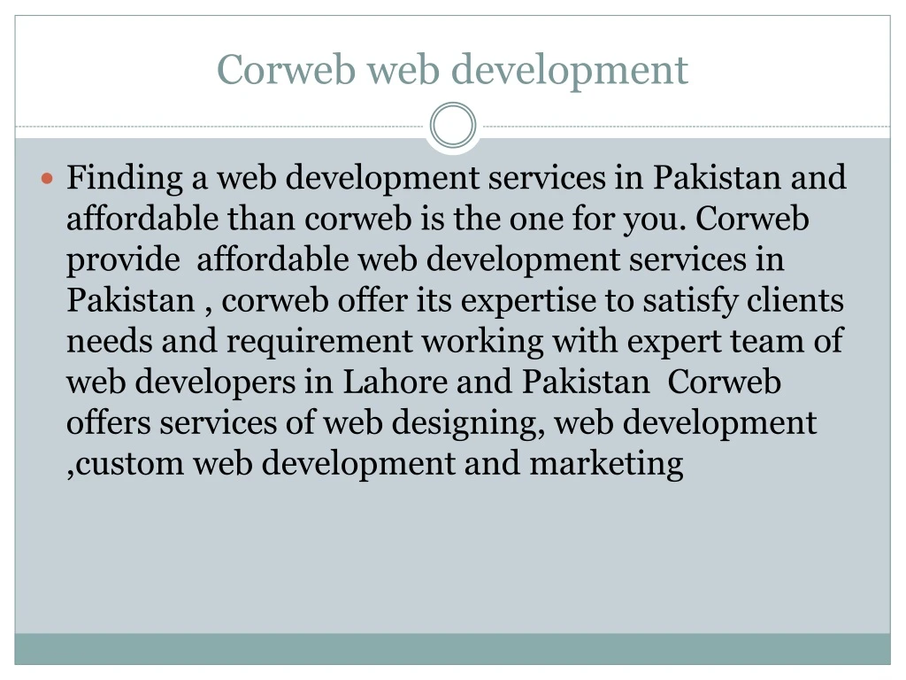 corweb web development